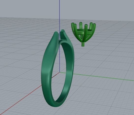 Solitaire ring Model 4400 3D print model_2