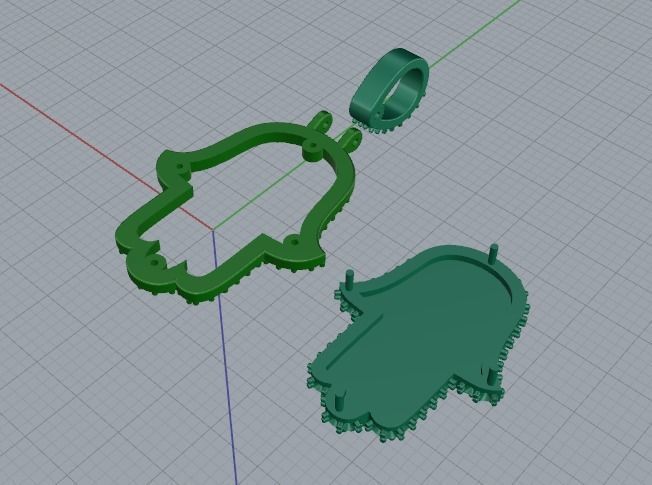 Hamsa pendant Model 4398 3D print model_3