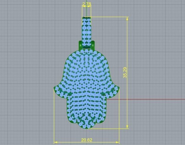 Hamsa pendant Model 4398 3D print model_5
