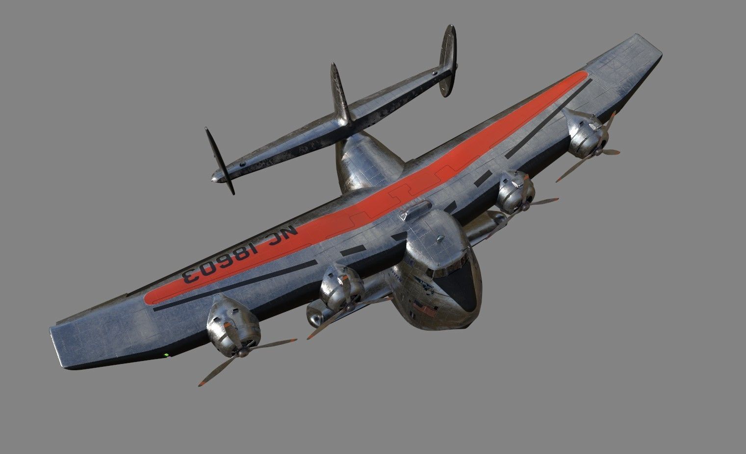 Boeing 314 - Clipper Toon Style 3D model_2