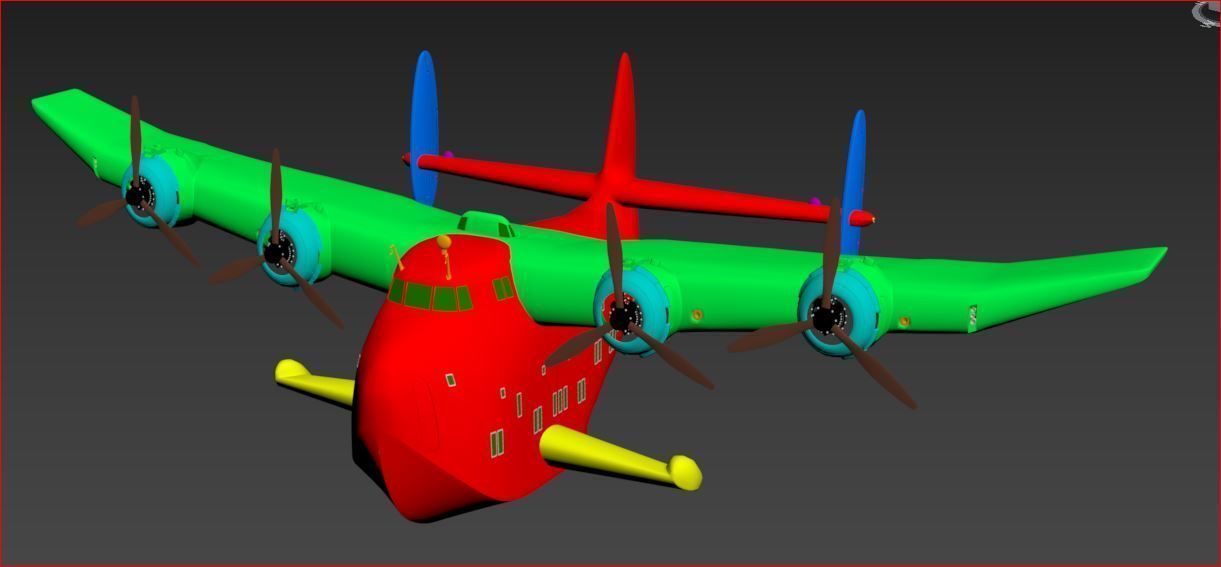 Boeing 314 - Clipper Toon Style 3D model_3