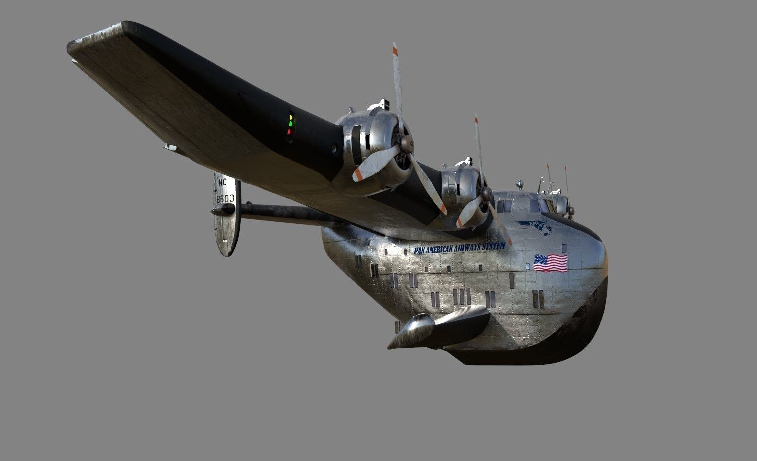 Boeing 314 - Clipper Toon Style 3D model_1