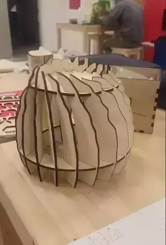 Sectional lamp for laser cutting 3D model