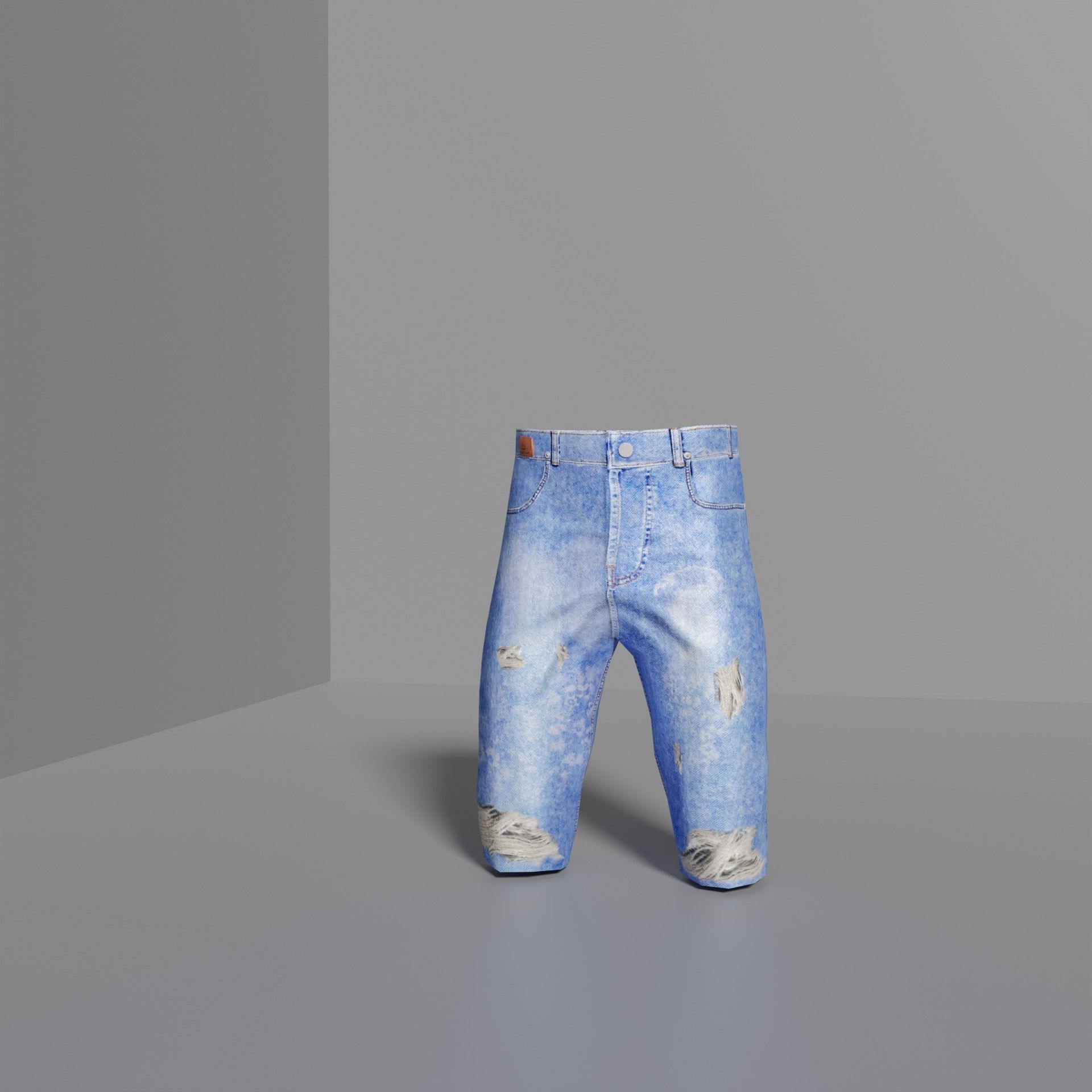 11 Jeans with Different Styles Low-poly 3D model_2