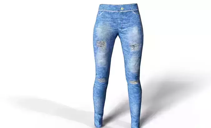 11 Jeans with Different Styles Low-poly 3D model