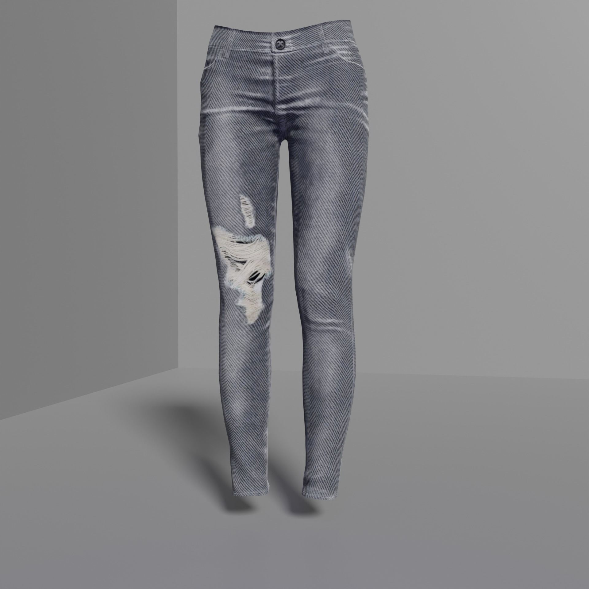 11 Jeans with Different Styles Low-poly 3D model_1