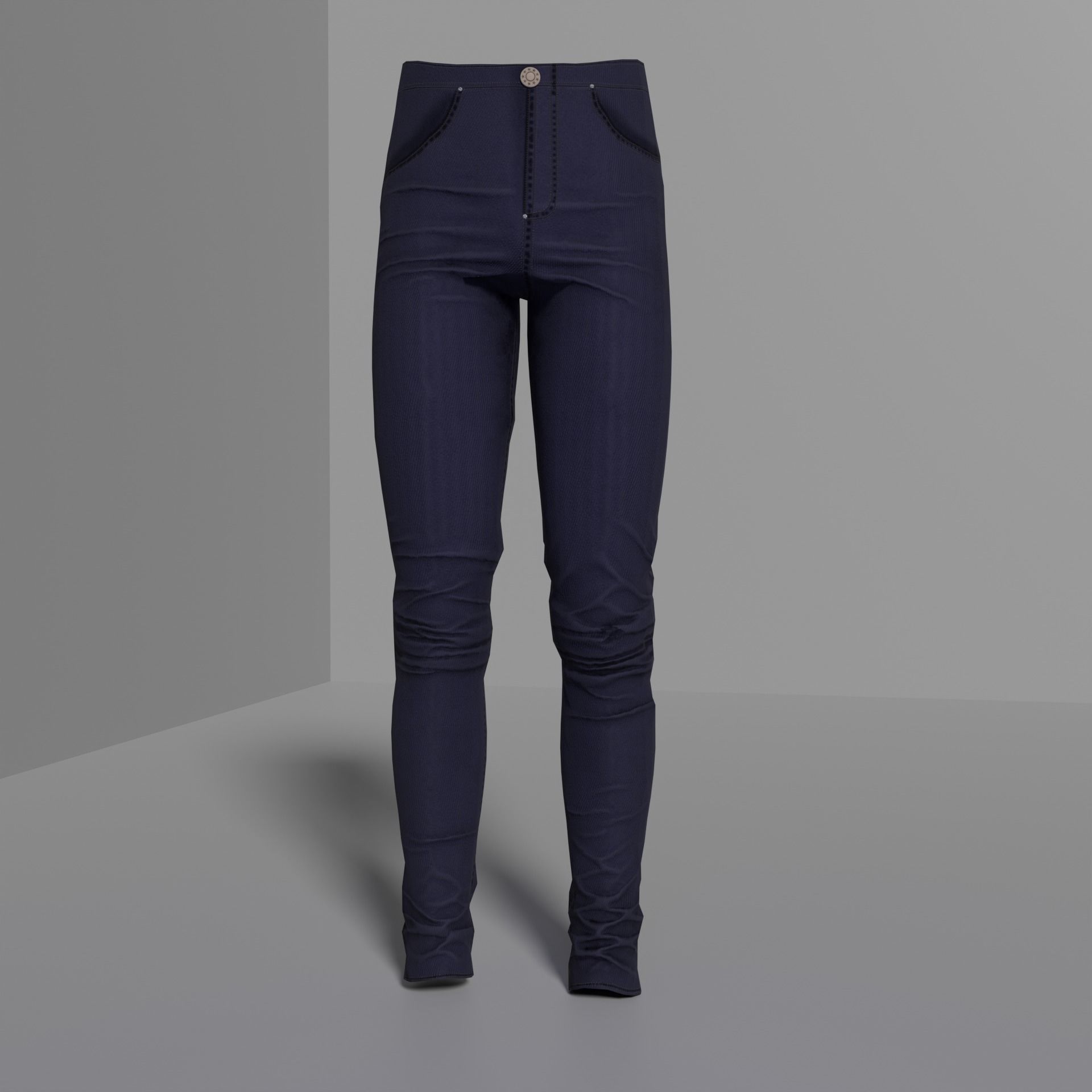 11 Jeans with Different Styles Low-poly 3D model_7