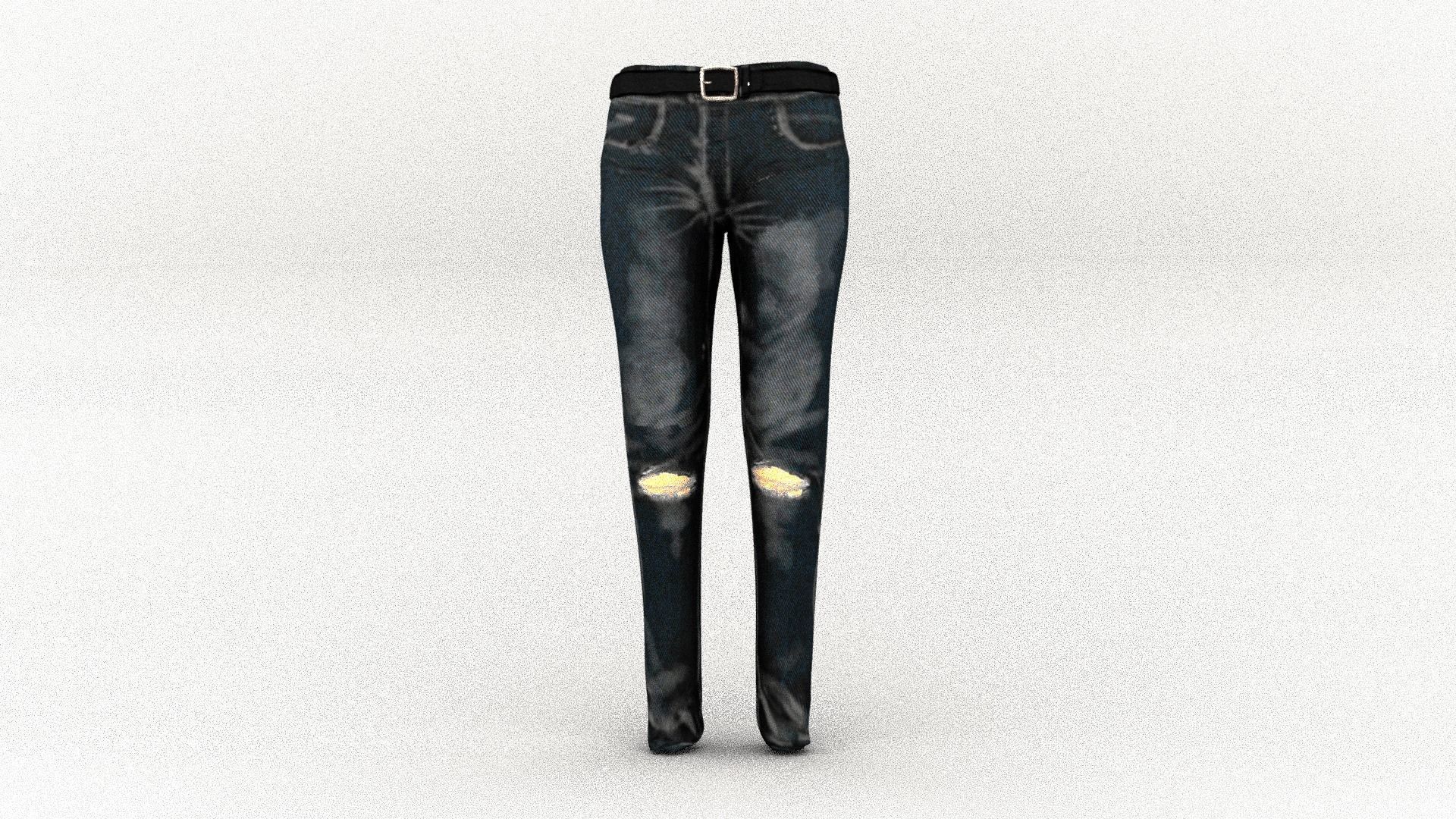 11 Jeans with Different Styles Low-poly 3D model_4