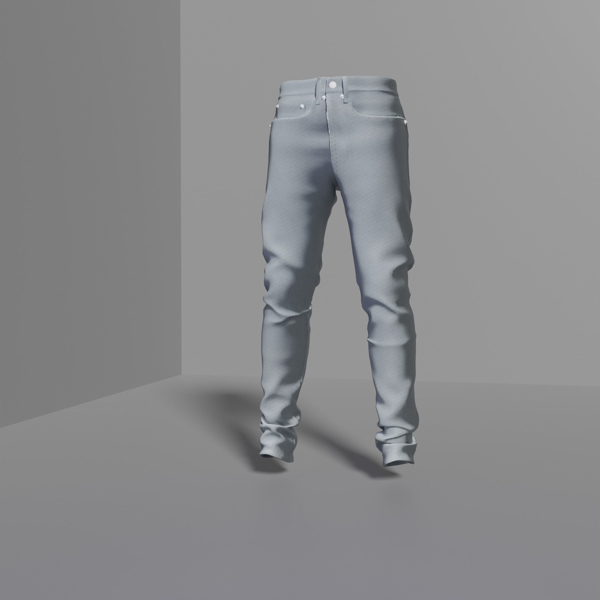 11 Jeans with Different Styles Low-poly 3D model_3