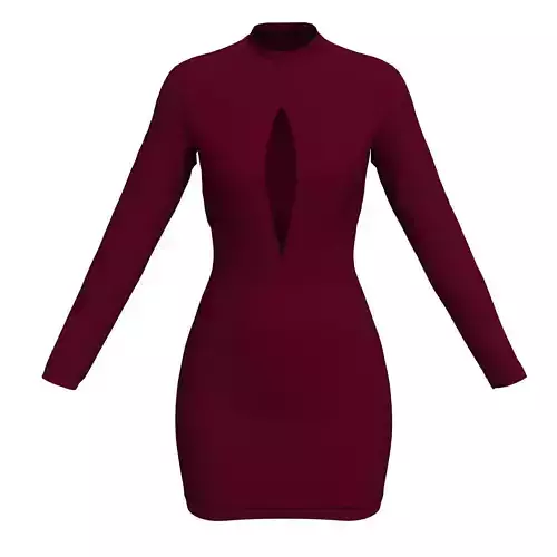 Burgundy long sleeve dress 