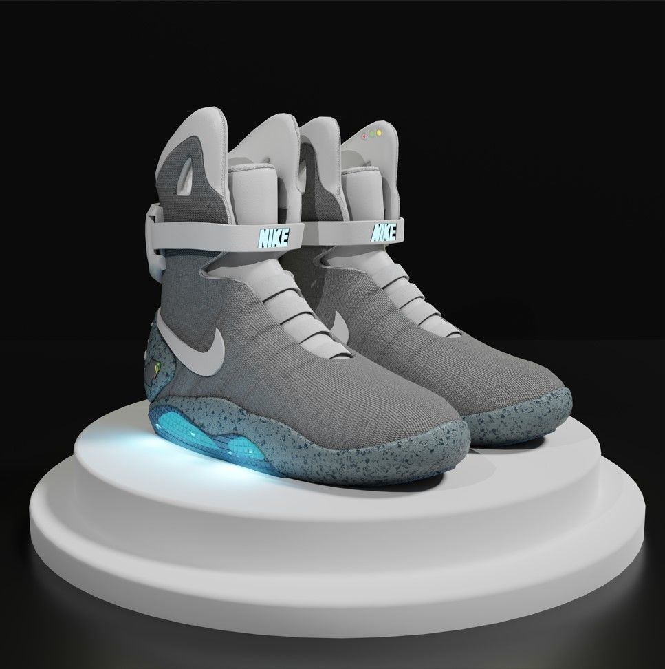 Sneaker Nike Air MAG Back to the Future - Limited Edition Low-poly 3D model_4