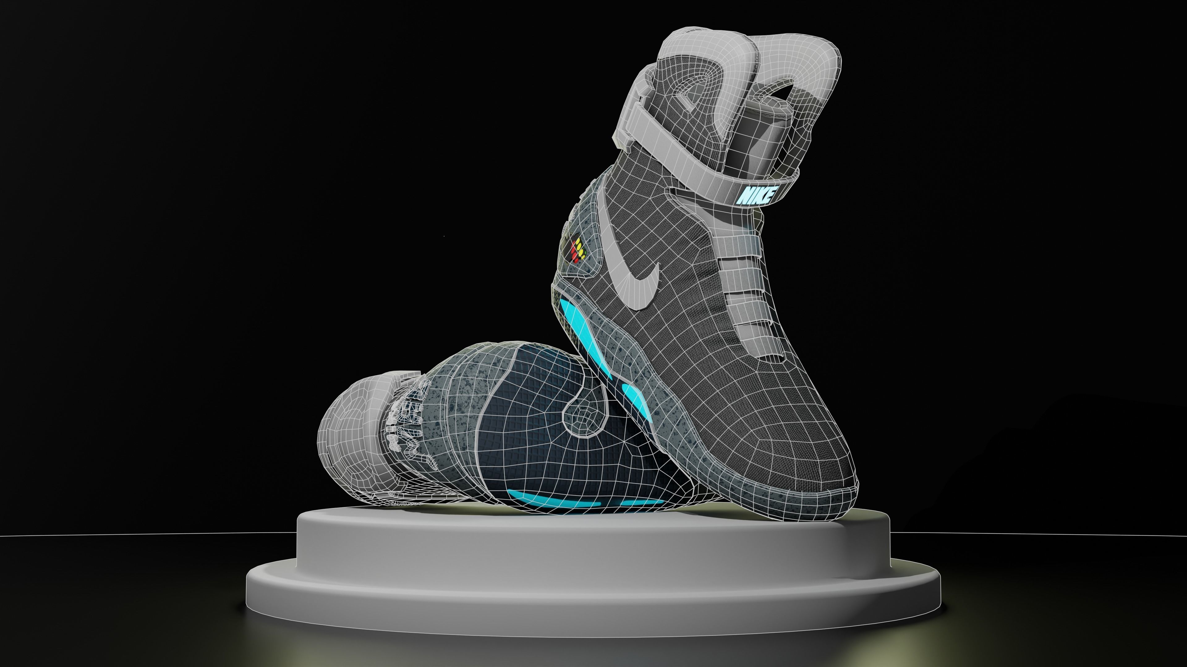 Sneaker Nike Air MAG Back to the Future - Limited Edition Low-poly 3D model_3