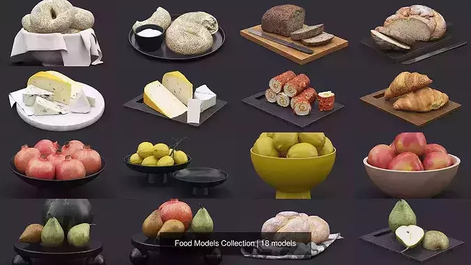 Food Models Collection 3D Model Pack 3
