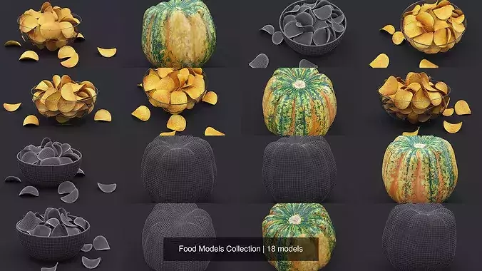 Food Models Collection 3D Model Pack 7