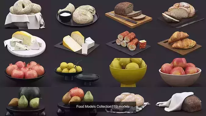 Food Models Collection 3D Model Pack 2