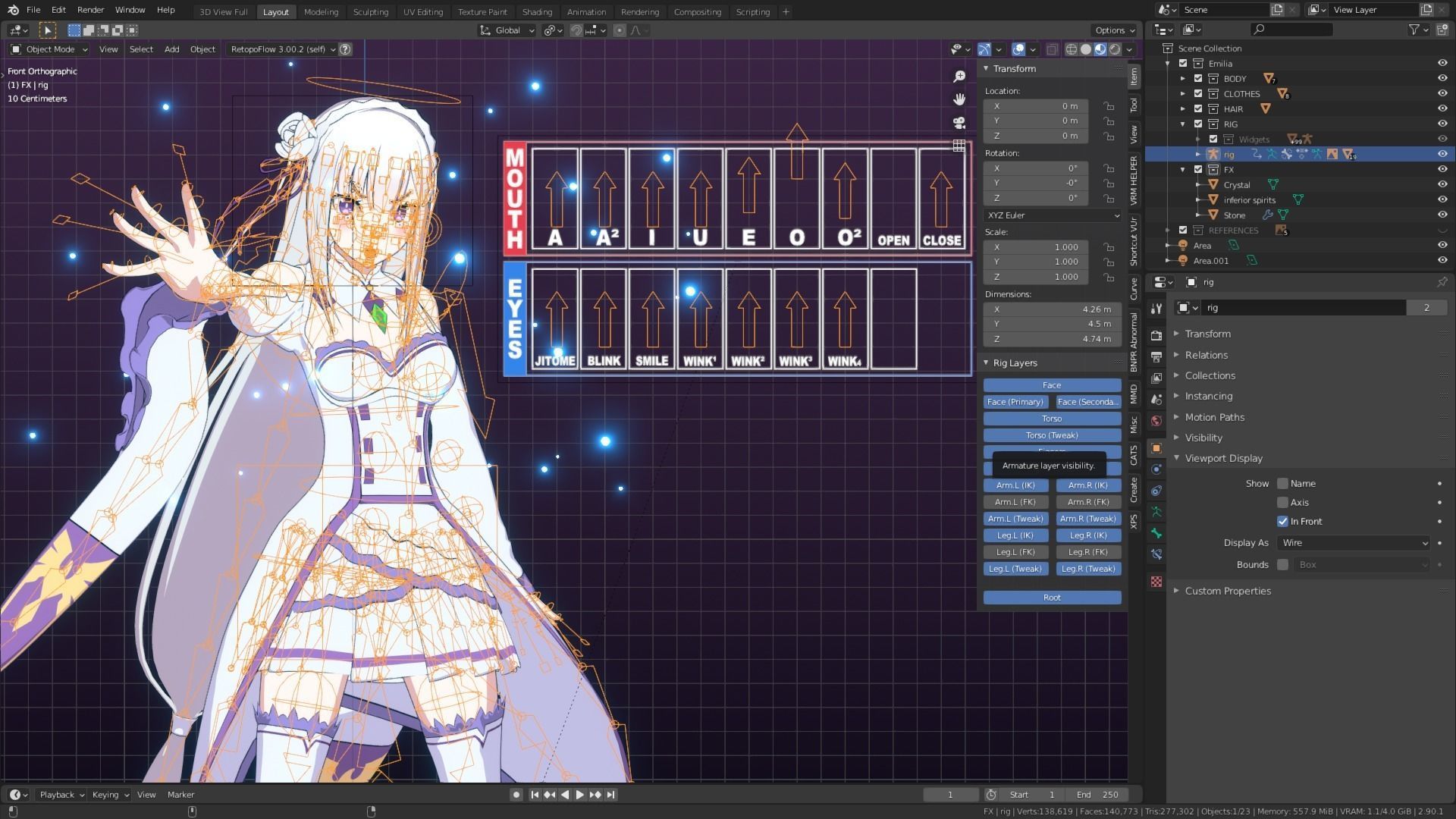 Emilia - Re Zero - 3D Model Blender Low-poly 3D model_2