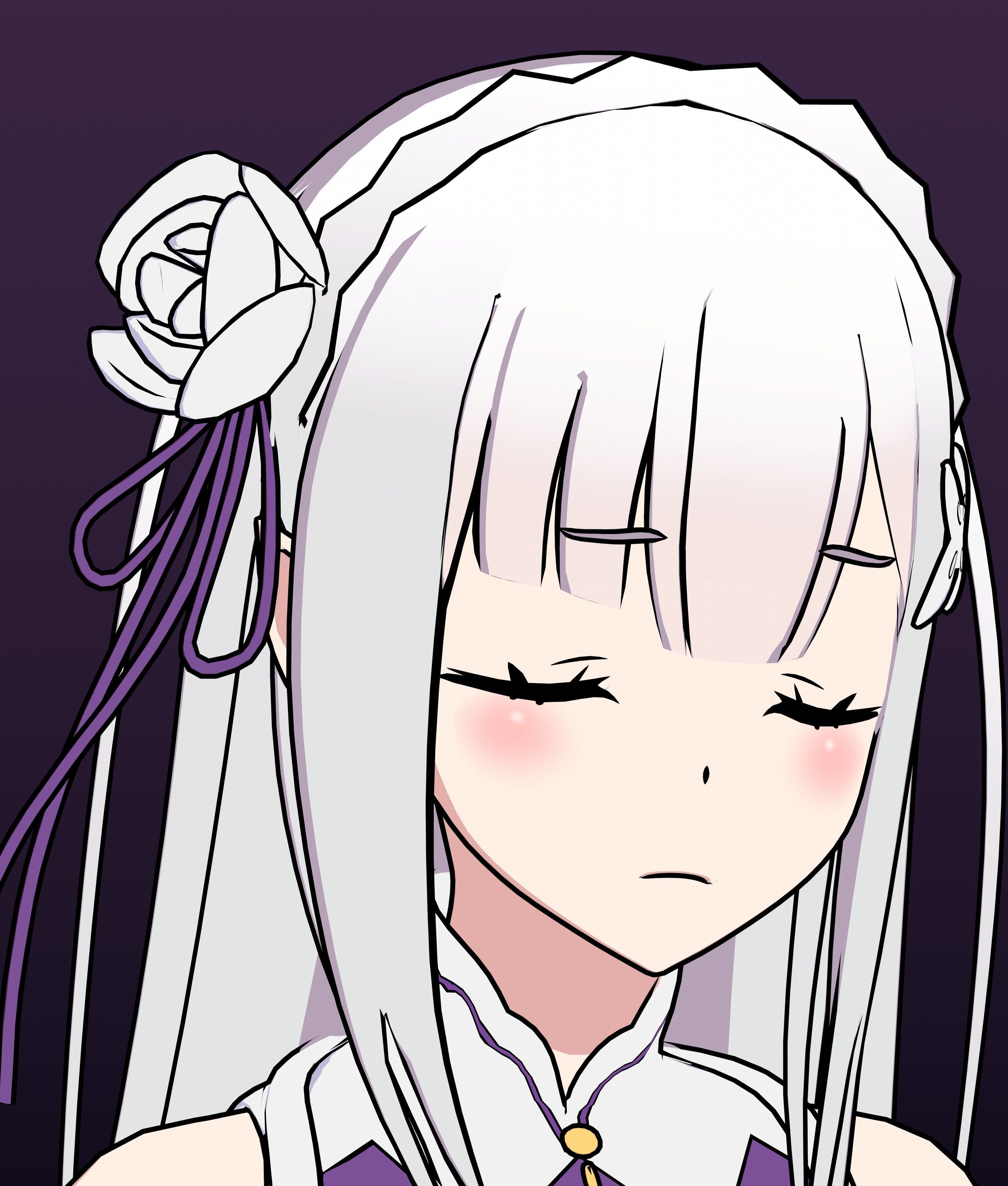 Emilia - Re Zero - 3D Model Blender Low-poly 3D model_15