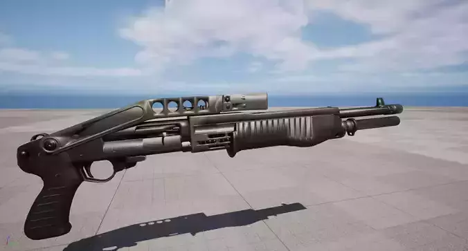 shotgun Model and Textures Low-poly 3D model Low-poly 3D model