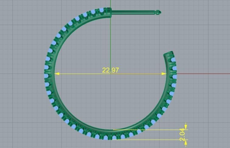 Round earrings Model 4463 3D print model_5