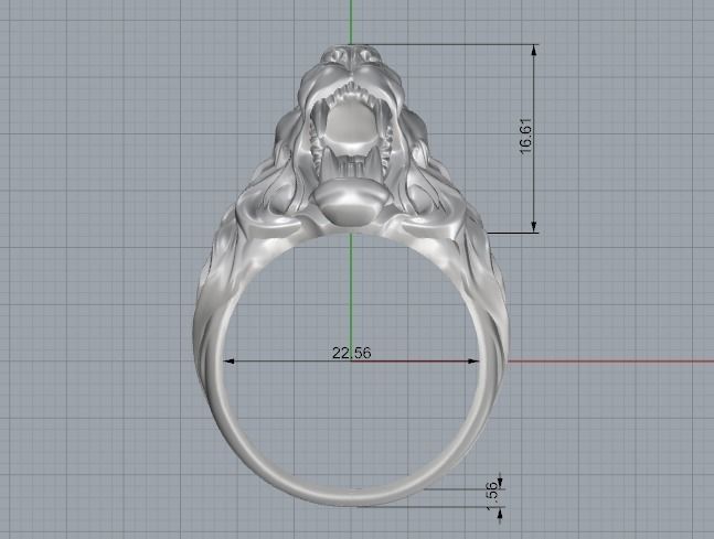 Lion ring Model 4450 3D print model_6