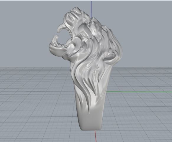 Lion ring Model 4450 3D print model_2