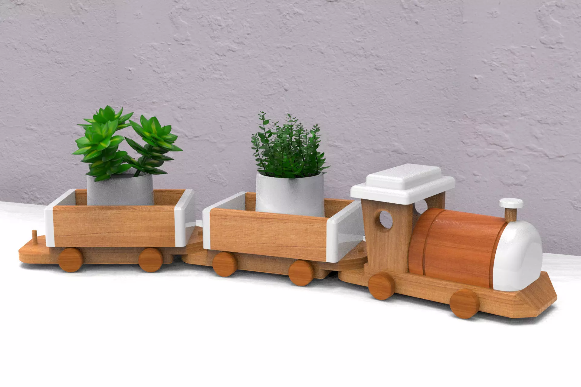Wooden Pot Train Holder 3D print model