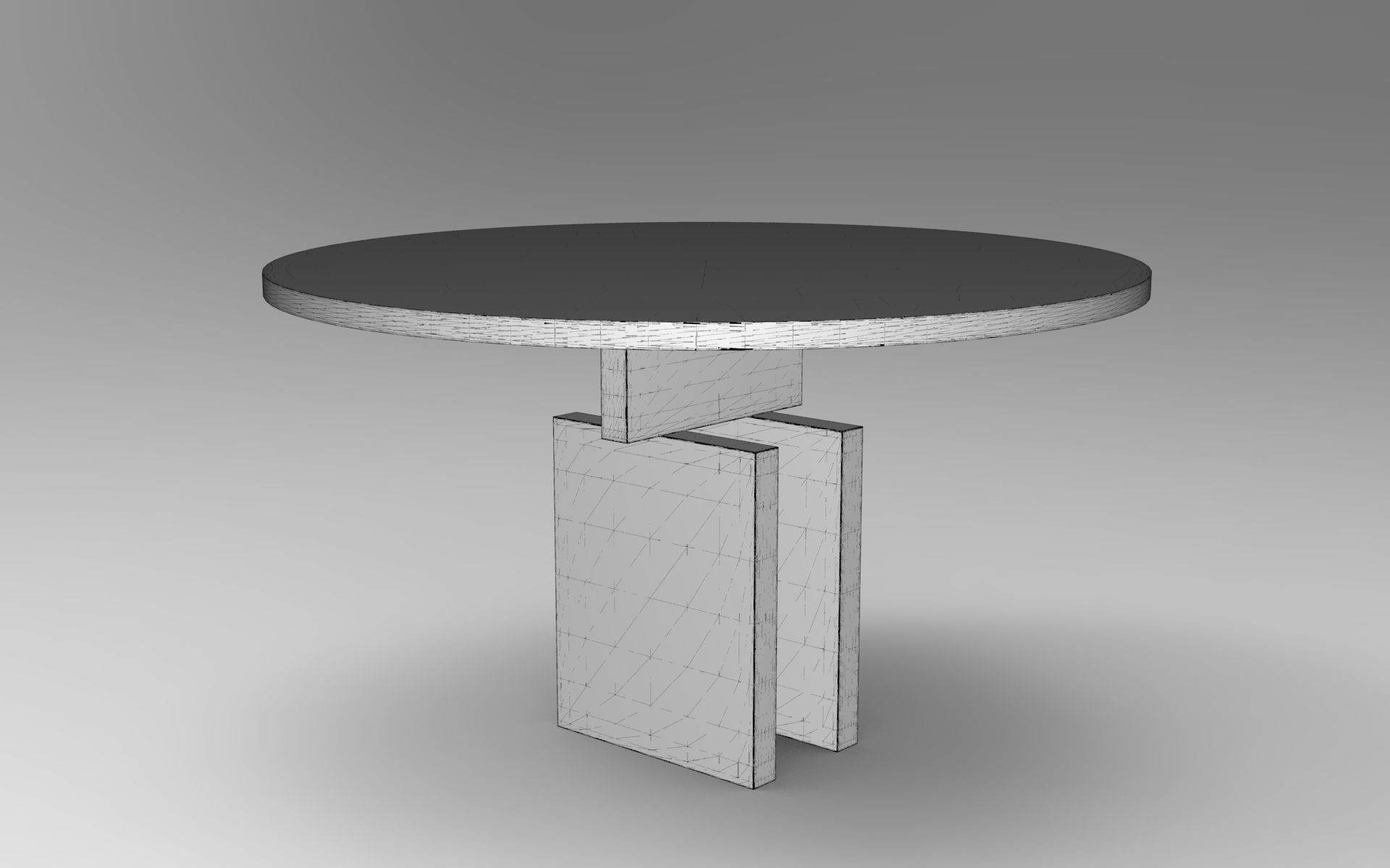 Ligne Dining Table Low-poly 3D model_6
