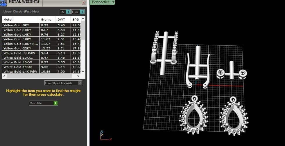 Earrings with English lock Model 4420 3D print model_9