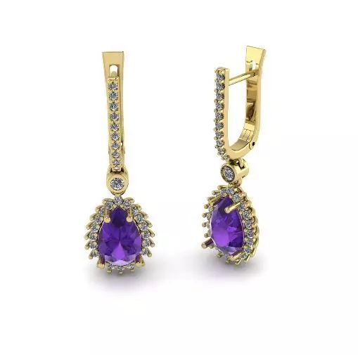 Earrings with English lock Model 4420 3D print model_0