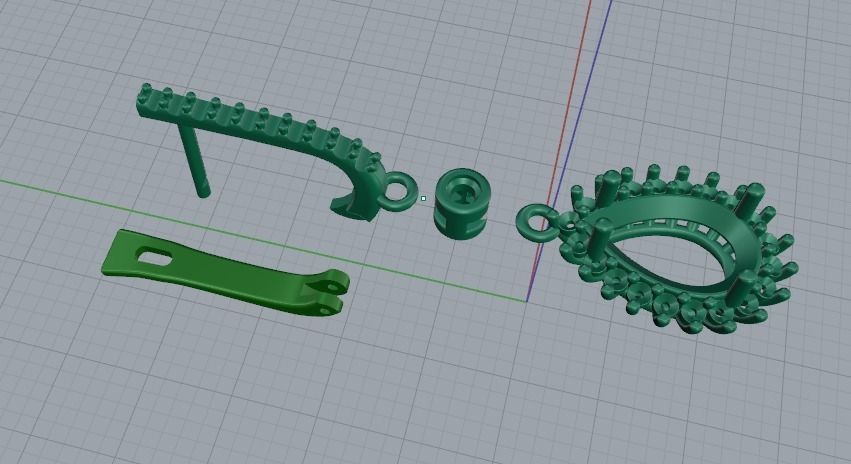 Earrings with English lock Model 4420 3D print model_2