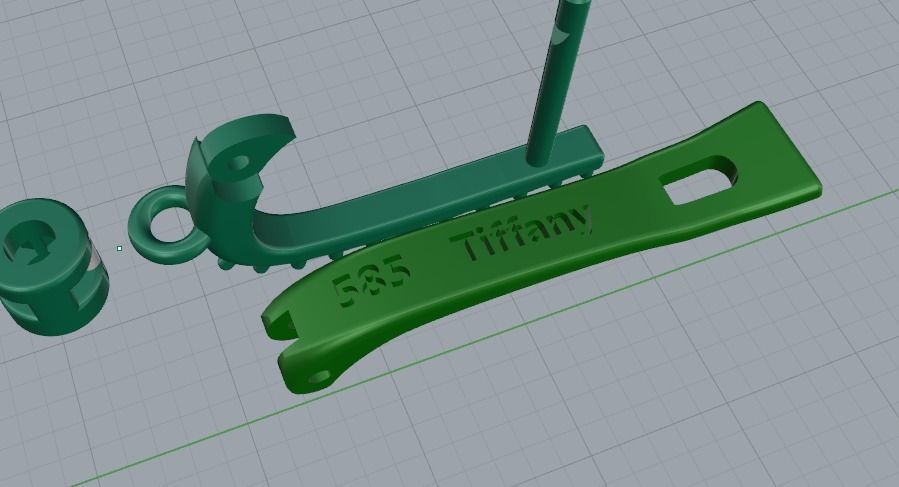 Earrings with English lock Model 4420 3D print model_5