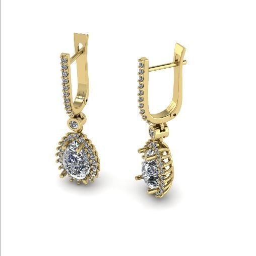 Earrings with English lock Model 4420 3D print model_1