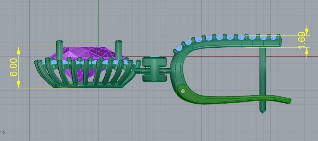 Earrings with English lock Model 4420 3D print model_7