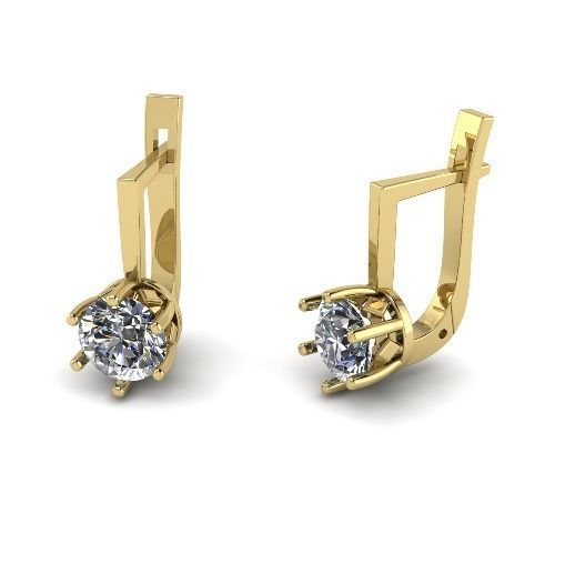 Earrings with English lock Model 4416 3D print model_1