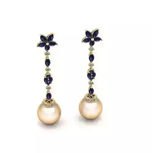 Pearl earrings Model 4505 3D print model