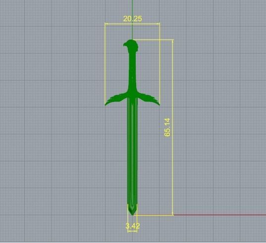 Sword pendant Model 4501 3D print model_6
