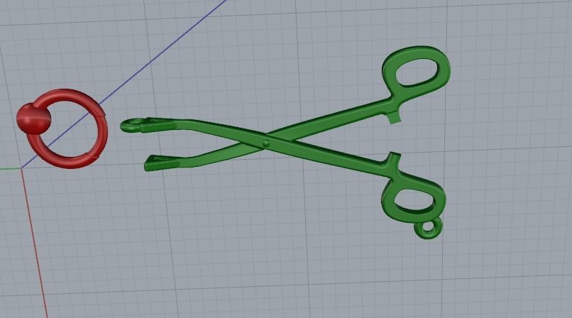 Pendant Scissors Model 4486 3D print model_4