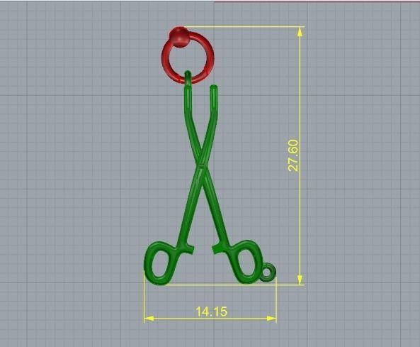 Pendant Scissors Model 4486 3D print model_5