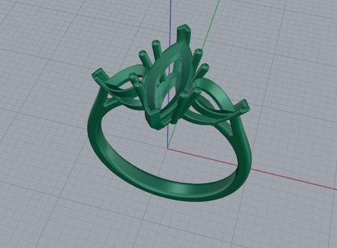 Ring Marquise Model 4470 3D print model_2