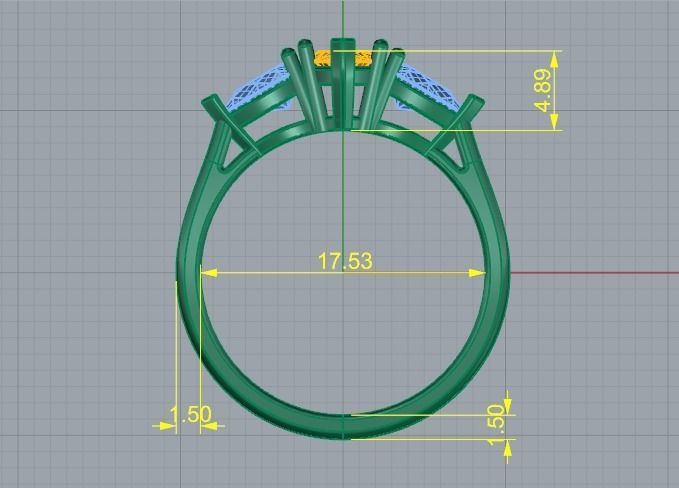 Ring Marquise Model 4470 3D print model_5