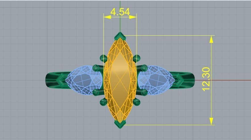 Ring Marquise Model 4470 3D print model_6