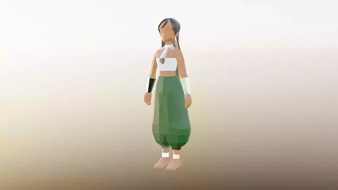 Lowpoly character female 3