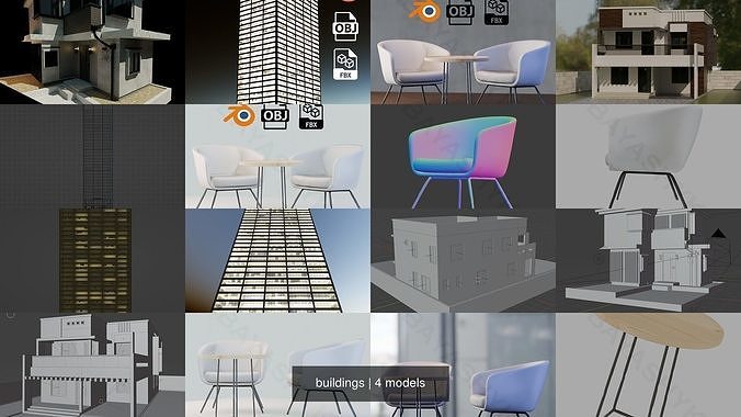 buildings 3D Model Collection