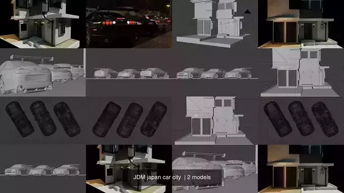 JDM japan car city  3D Model Collection