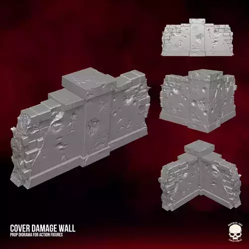 Diorama Damage Wall 3D printable files for Action Figures
