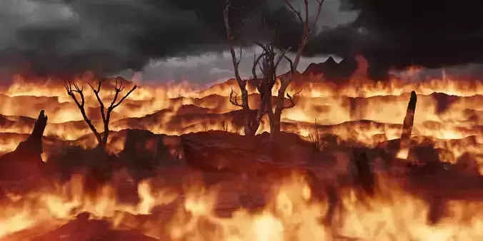 VDB Area Fire 200 Frames - Loopable 3D model