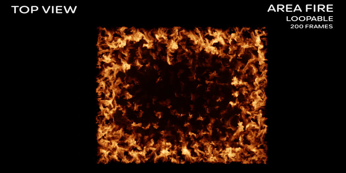 VDB Area Fire 200 Frames - Loopable 3D model_4