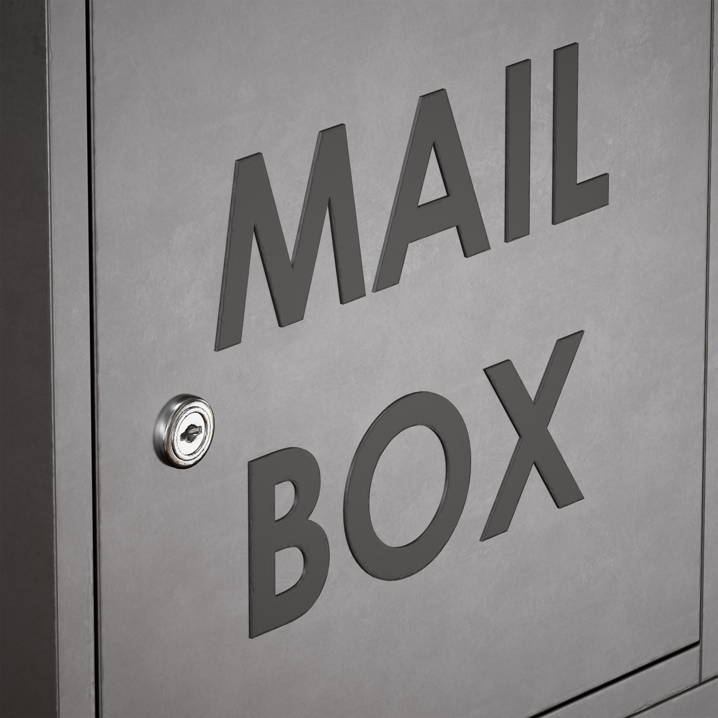 Metal mailbox 3D model_10