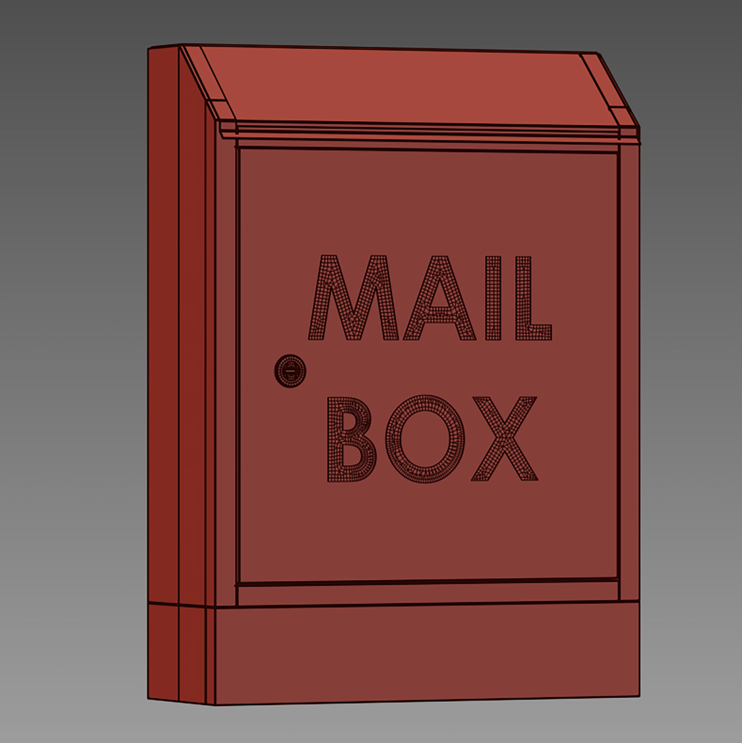 Metal mailbox 3D model_16