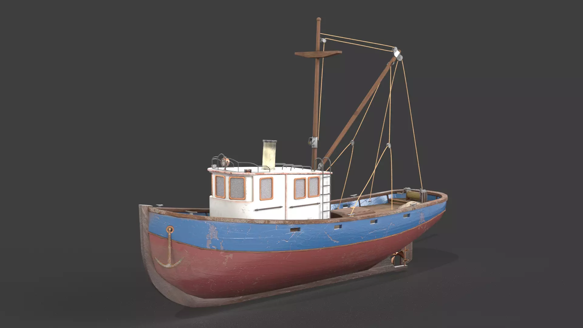 Fishing boat 3D model_0